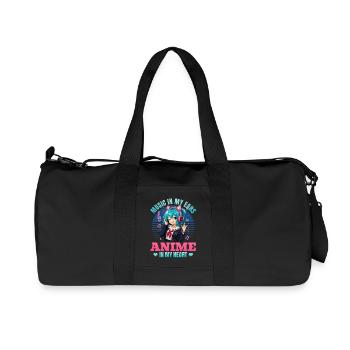Anime and Music Chibi - Recycled Canvas Sports Bag by Stanley/Stella - black - Front