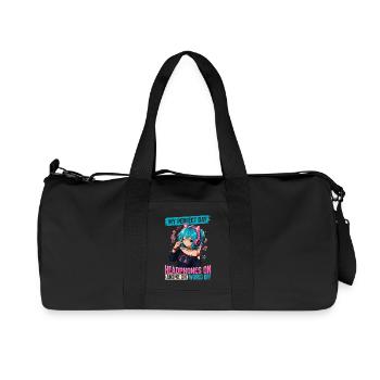 Anime and Music Chibi - Recycled Canvas Sports Bag by Stanley/Stella - black - Front