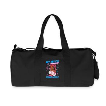 Anime and Music Chibi Black Girl - Recycled Canvas Sports Bag by Stanley/Stella - black - Front
