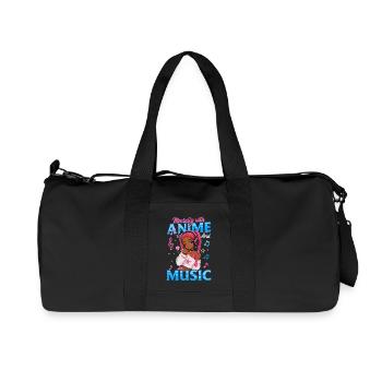 Anime and Music Chibi Black Girl - Recycled Canvas Sports Bag by Stanley/Stella - black - Front