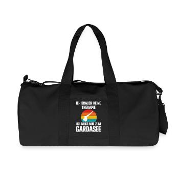 Ich brauche keine Therapie ich muss zum Gardasee - Recycelte Canvas-Sporttasche von Stanley/Stella - Schwarz - Vorne