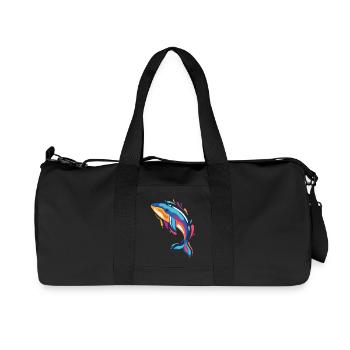Colorful whale in the ocean for sea lovers and - Recycled Canvas Sports Bag by Stanley/Stella - black - Front