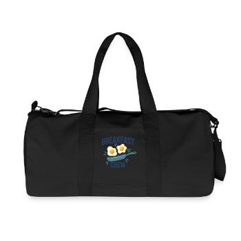 Breakfast Crew Funny Brunch Coffee Pancake Food - Recycled Canvas Sports Bag by Stanley/Stella - black - Front