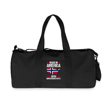 Norvège, Norge, Amérique, Fjords patriotiques, Scandinaves - Sac de sport en toile recyclée Stanley/Stella - noir - Devant