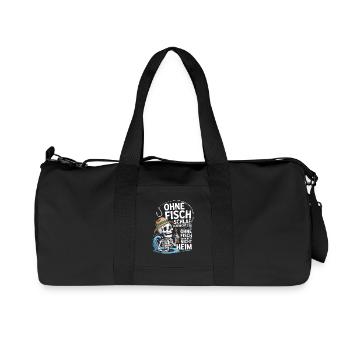  Ohne Fisch Schlaf Ich Nicht Ein Ohne Fisch Geh - Recycelte Canvas-Sporttasche von Stanley/Stella - Schwarz - Vorne