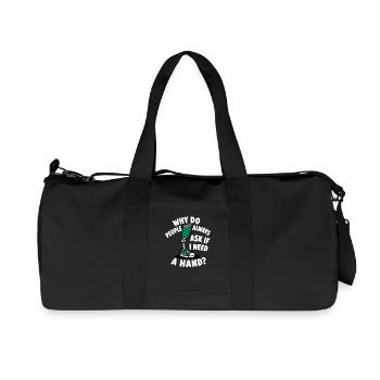 Warum fragen mich die Leute, ob ich eine Hand brau - Recycelte Canvas-Sporttasche von Stanley/Stella - Schwarz - Vorne