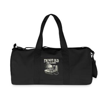 Nicht alt, ich bin klassisches Kameradesign - Recycelte Canvas-Sporttasche von Stanley/Stella - Schwarz - Vorne