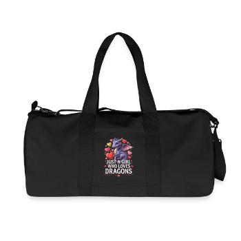 Drachenliebendes Mädchen - Recycelte Canvas-Sporttasche von Stanley/Stella - Schwarz - Vorne