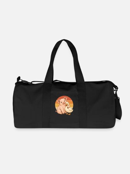 Schwein und Ente - Recycelte Canvas-Sporttasche von Stanley/Stella - Schwarz