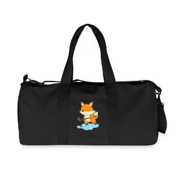 Fuchs Eishockey Eishockeyschläger - Recycelte Canvas-Sporttasche von Stanley/Stella - Schwarz - Vorne