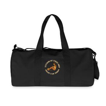Mein Stress wegzunähen, Häkeln ist meine Therapie - Recycelte Canvas-Sporttasche von Stanley/Stella - Schwarz - Vorne