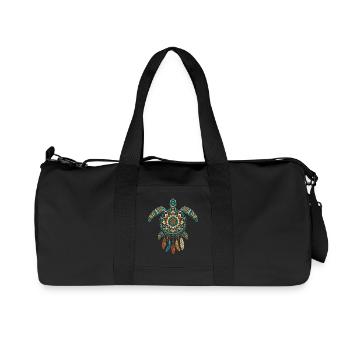 Meeresschildkröten-Mandala Traumfänger-Boho - Recycelte Canvas-Sporttasche von Stanley/Stella - Schwarz - Vorne