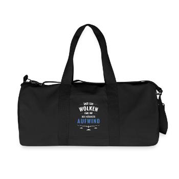 Über den Wolken zählt Aufwind - Recycelte Canvas-Sporttasche von Stanley/Stella - Schwarz - Vorne