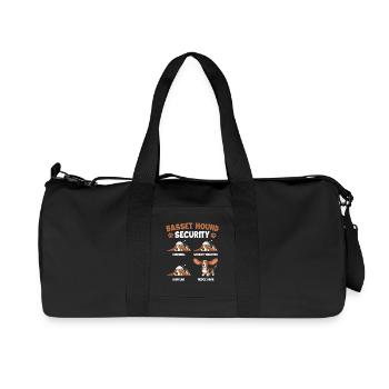 Basset Hound Sicherheit – Lustiger Hund Mama Hund Vater - Recycelte Canvas-Sporttasche von Stanley/Stella - Schwarz - Vorne