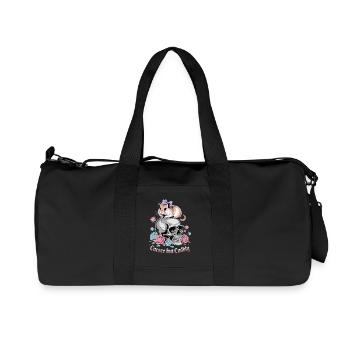 Curse But Cuddly Hamster Auf Totenkopf - Recycelte Canvas-Sporttasche von Stanley/Stella - Schwarz - Vorne