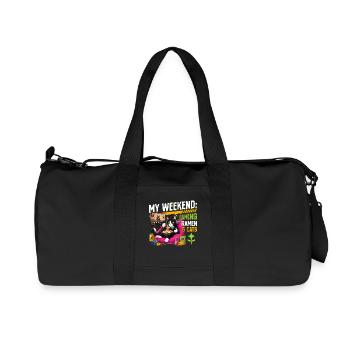 Gamer Gaming Cat Ramen Video Game - Recycled Canvas Sports Bag by Stanley/Stella - black - Front