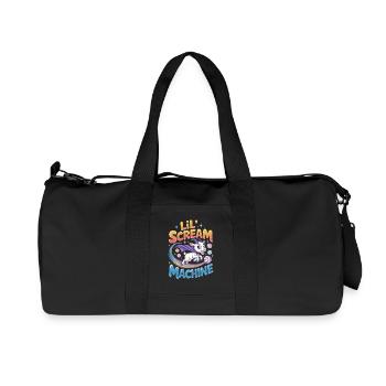 Lil Scream Machine Cute Superhero Goat In - Recycled Canvas Sports Bag by Stanley/Stella - black - Front