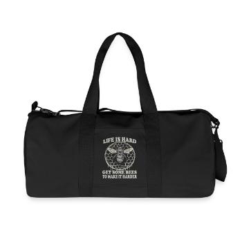 Beekeeping Supplies Beekeeper Accessories Bees Honeycomb Pattern - Recycled Canvas Sports Bag by Stanley/Stella - black - Front
