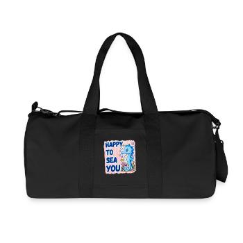 Happy To Sea You Seahorse Sea Love - Recycled Canvas Sports Bag by Stanley/Stella - black - Front