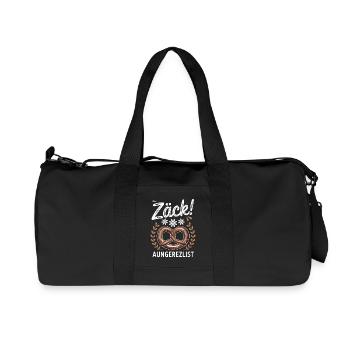 Zäck! Brezel mit Blumen im rustikalen Retro-Look - Recycelte Canvas-Sporttasche von Stanley/Stella - Schwarz - Vorne