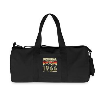 Original October 1966 – 60th Birthday Vintage - Recycled Canvas Sports Bag by Stanley/Stella - black - Front