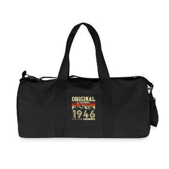 Original October 1946 – 80th Birthday Vintage - Recycled Canvas Sports Bag by Stanley/Stella - black - Front
