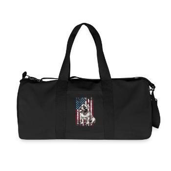 French Bulldog US Französische Bulldogge - Recycled Canvas Sports Bag by Stanley/Stella - black - Front