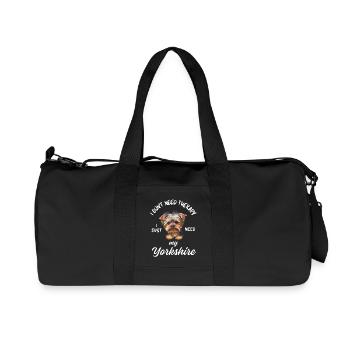 Thérapie du Yorkshire Terrier - Sac de sport en toile recyclée Stanley/Stella - noir - Devant