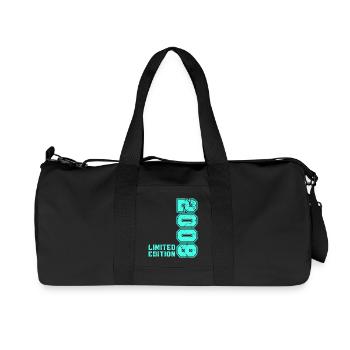 Cadeau d’anniversaire vintage vintage 2008 rétro - Sac de sport en toile recyclée Stanley/Stella - noir - Devant