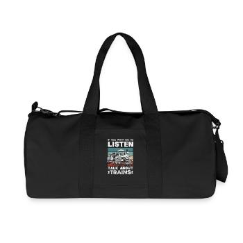 Wenn Du Willst Dass Ich Zuhöre Rede Über Züge - Recycelte Canvas-Sporttasche von Stanley/Stella - Schwarz - Vorne