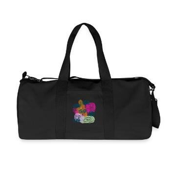 Empreintes Digitales Courbes Abstraites - Sac de sport en toile recyclée Stanley/Stella - noir - Devant