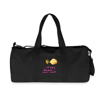 Fromage de chêne Mot de jeunesse gland fromage hygiène corps - Sac de sport en toile recyclée Stanley/Stella - noir - Devant