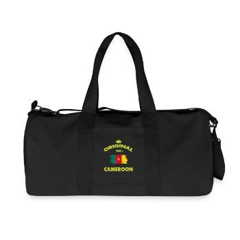 Cameroun Original 100 % / Cadeau Afrique - Sac de sport en toile recyclée Stanley/Stella - noir - Devant