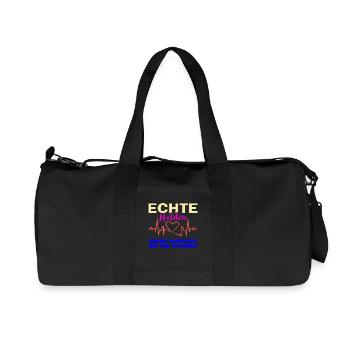 Les vrais héros ont la lumière bleue sur le toit - Sac de sport en toile recyclée Stanley/Stella - noir - Devant