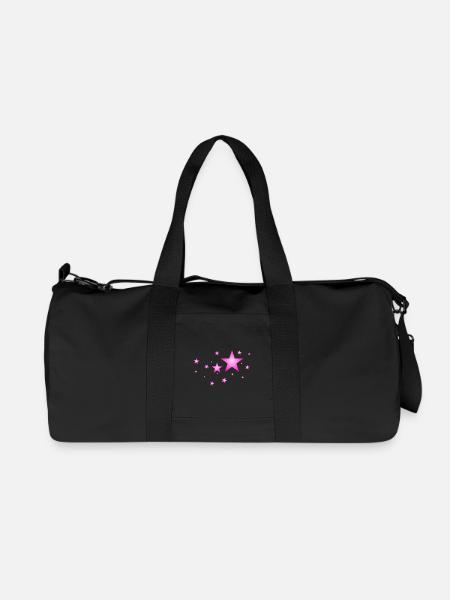 Sterne in Pink - Recycelte Canvas-Sporttasche von Stanley/Stella - Schwarz