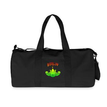 Berlin Design / Berlin Bear Brandenburg Gate - Recycled Canvas Sports Bag by Stanley/Stella - black - Front
