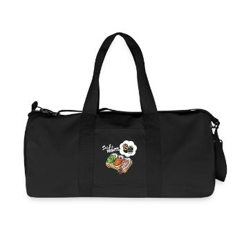 Sushi Avocado Lachs Schlafen Traum Lustig Essen - Recycelte Canvas-Sporttasche von Stanley/Stella - Schwarz - Vorne