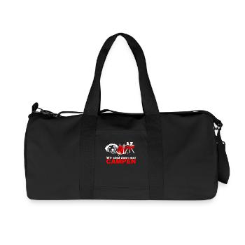 WIR SIND dann mal campen dog hund Camper Zelten - Recycelte Canvas-Sporttasche von Stanley/Stella - Schwarz - Vorne