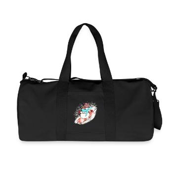 Bonhomme de neige avec écharpe et planche à neige - Sac de sport en toile recyclée Stanley/Stella - noir - Devant