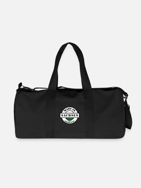 MADE IN SACHSEN Dresden Leipzig Geboren Geschenk - Recycelte Canvas-Sporttasche von Stanley/Stella - Schwarz