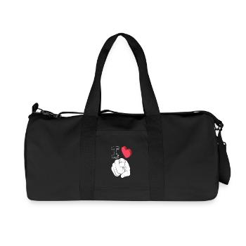 I ♡ you - je t'aime - idée cadeau saint valentin - Sac de sport en toile recyclée Stanley/Stella - noir - Devant