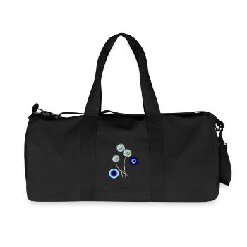 Allium Flowers in Retro Style - Recycled Canvas Sports Bag by Stanley/Stella - black - Front