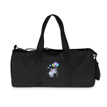 Funny Animal Cool Baby Elephant - Recycled Canvas Sports Bag by Stanley/Stella - black - Front