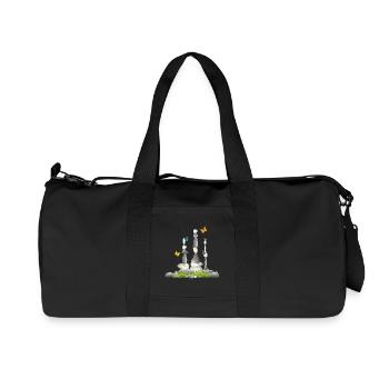 trois tours de pierre dans une prairie avec des insectes - Sac de sport en toile recyclée Stanley/Stella - noir - Devant