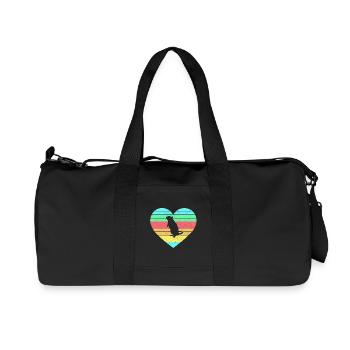 Mouse heart design with rainbow / gift - Recycled Canvas Sports Bag by Stanley/Stella - black - Front