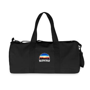 Valencia Spain Skyline Vintage Sunset Travel Souve - Recycled Canvas Sports Bag by Stanley/Stella - black - Front