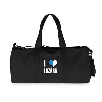 i love Lozärn Luzern Liebe Herz Schweiz Geschenk - Recycelte Canvas-Sporttasche von Stanley/Stella - Schwarz - Vorne