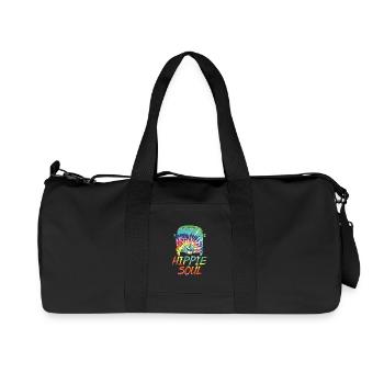 Bunte Hippie Van Friedenssymbol Hippie - Recycelte Canvas-Sporttasche von Stanley/Stella - Schwarz - Vorne