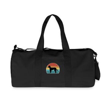 Taigan Dog Silhouette Vintage Sunset for Dog Lover - Recycled Canvas Sports Bag by Stanley/Stella - black - Front