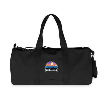 Venice Italy Skyline Vintage Sunset Travel Souveni - Recycled Canvas Sports Bag by Stanley/Stella - black - Front